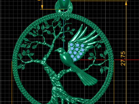 Tree of life pendant 3Dプリントモデル