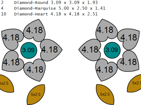 Diamond floral earrings pendant 3D Print Model