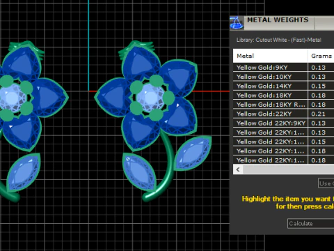 Diamond floral earrings pendant 3D Print Model
