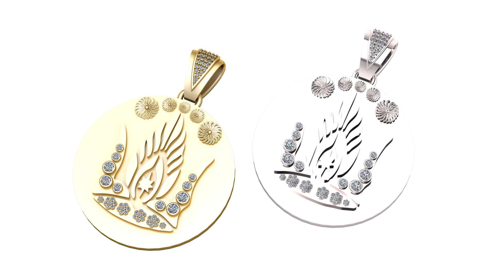 Abstract diamond pendant 3D Print Model .c4d .max .obj .3ds .fbx .stl .blend 