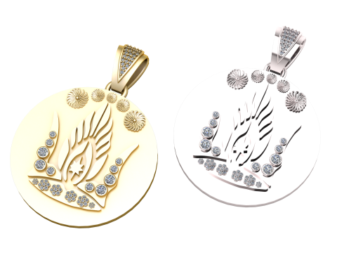 Abstract diamond pendant Modello di stampa 3D