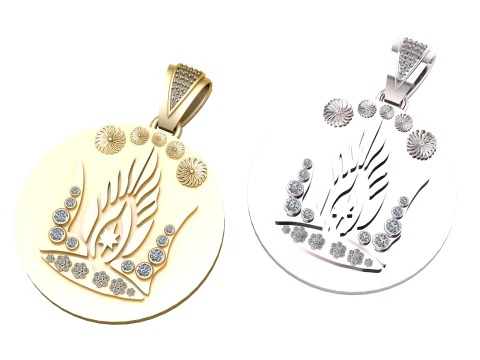 Ciondolo con diamanti astratti Modello di stampa 3D