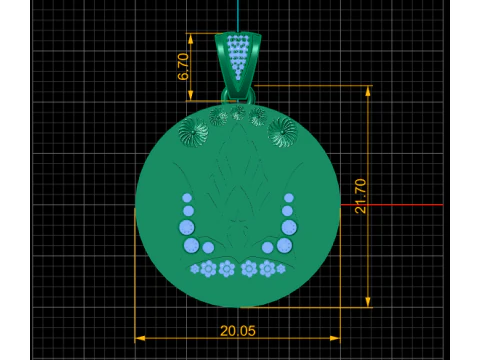Abstract diamond pendant 3D Print Model