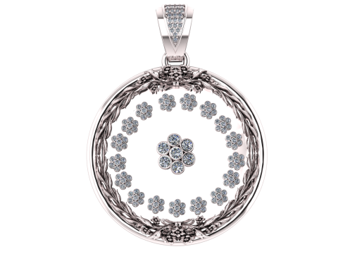 Floral diamond pendant Model Cetak 3D