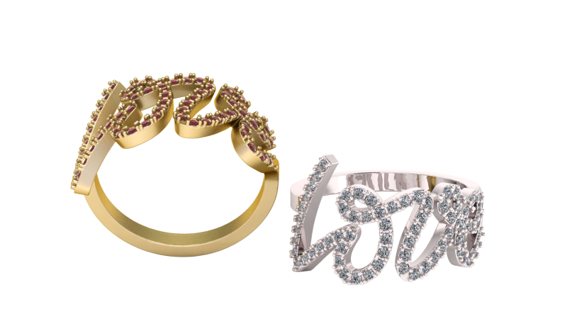 Love statement ring 3D 프린트 모델 .c4d .max .obj .3ds .fbx .stl .blend