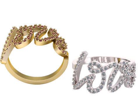 Anillo de declaraci&oacute;n de amor Modelo de impresión 3D