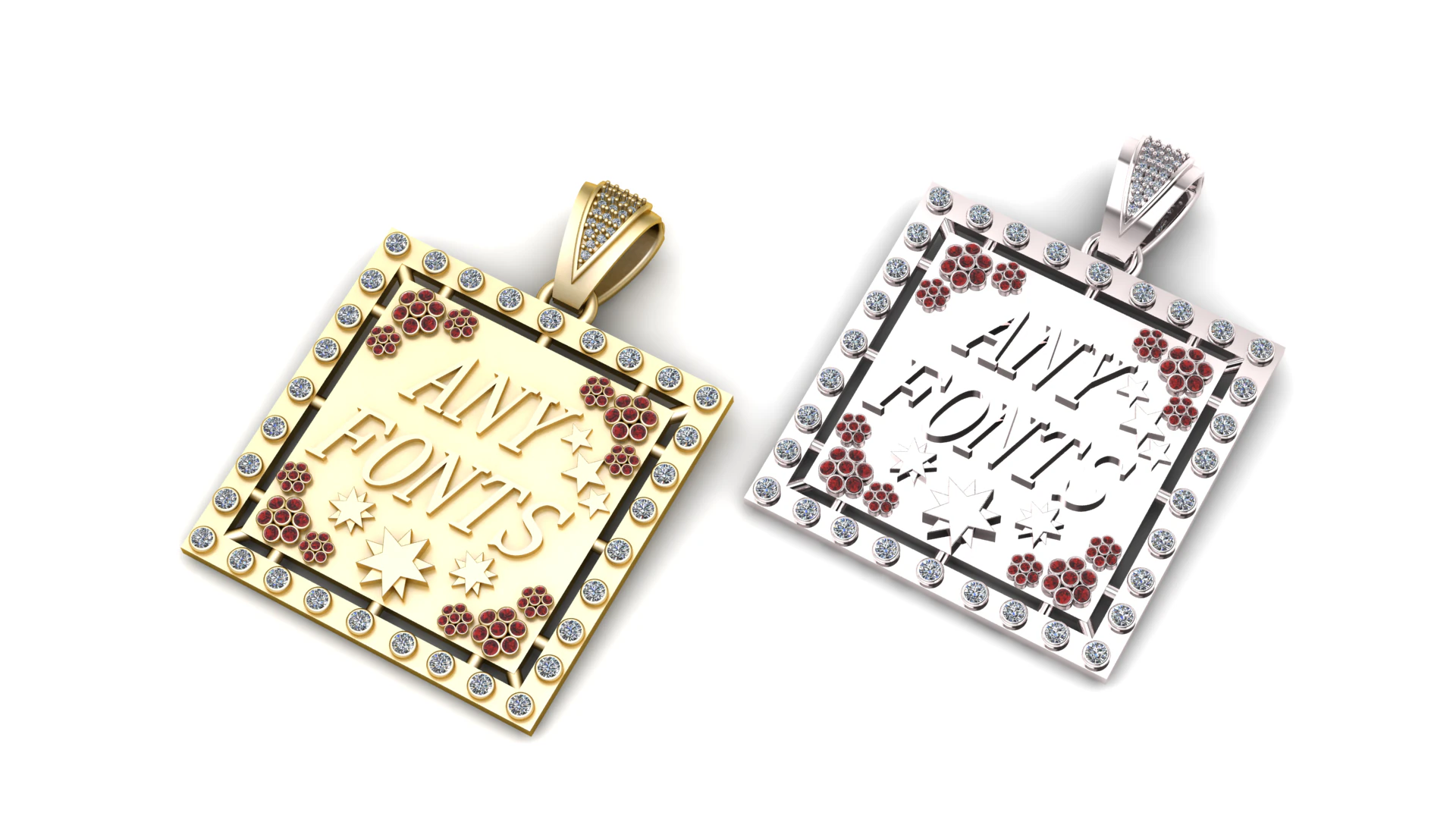 Customizable name pendant 3D Print Model .c4d .max .obj .3ds .fbx .stl .blend