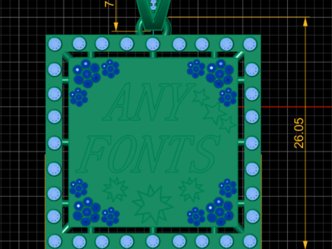Customizable name pendant 3D Baskı Modeli