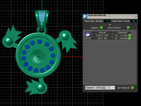 Gold Design PENDANT 3D Print Model