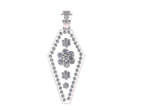 Floral Diamond Pendant Modèles 3D en vedette