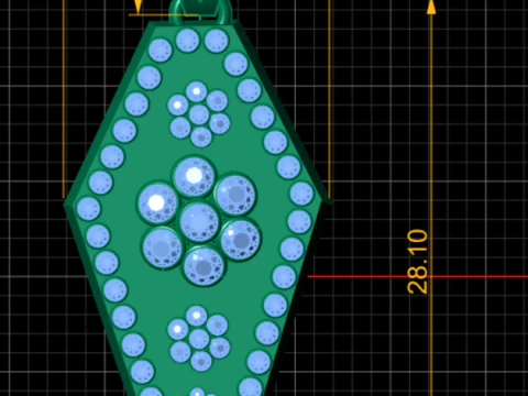 Floral Diamond Pendant 3D Print Model