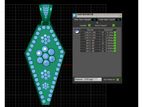 Floral Diamond Pendant Modèles 3D en vedette