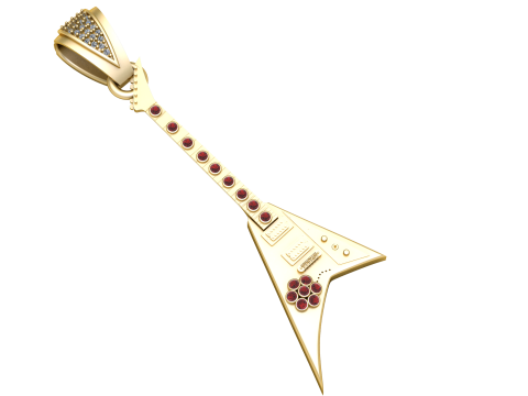 Guitar Design pendant 3Dプリントモデル