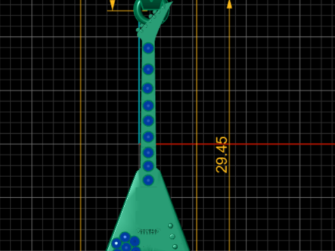 Guitar Design pendant 3Dプリントモデル