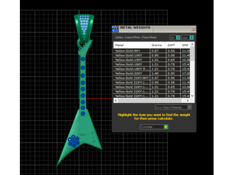 Guitar Design pendant 3Dプリントモデル