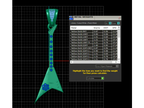 Guitar Design pendant 3D Print Model