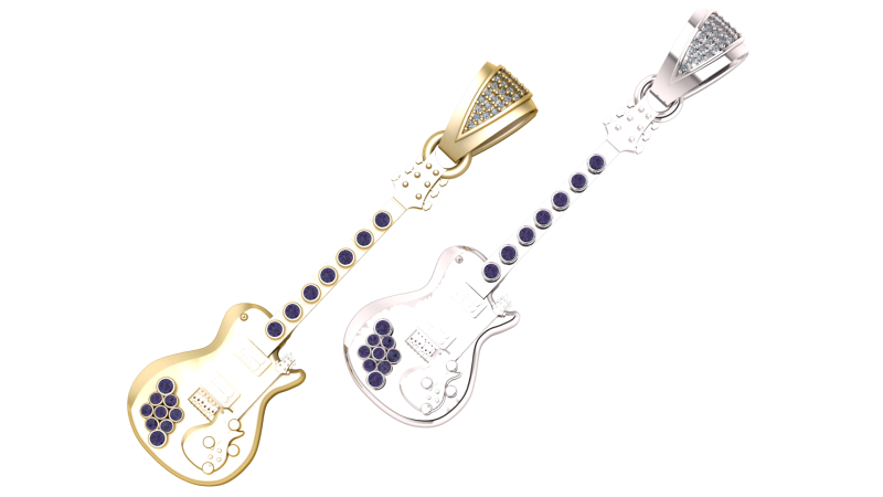 Guitar pendant Modelo de Impressão 3D .c4d .max .obj .3ds .fbx .stl .blend