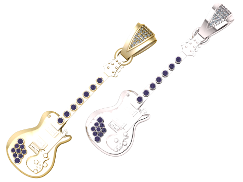 Guitar pendant 3D Print Model