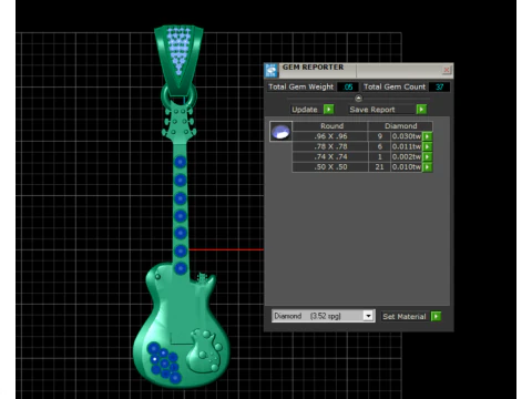 Guitar pendant 3D Print Model