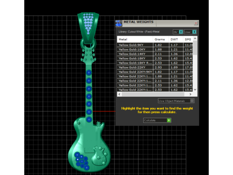 Guitar pendant Modelo de Impressão 3D