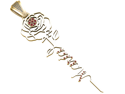 Aile kolye gül tasarım kolye KOLYE 3D Baskı Modeli