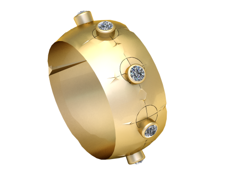 Modern Gold Ring 3Dプリントモデル