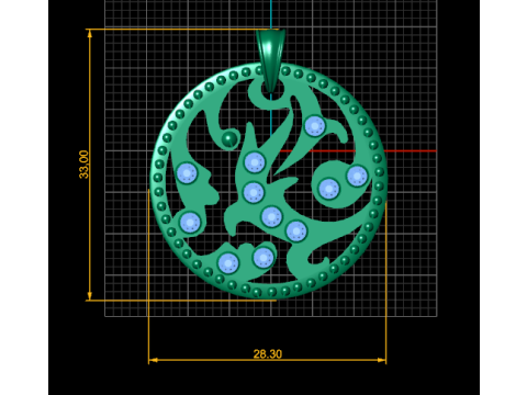 This luxurious round Pendant 3D 프린트 모델