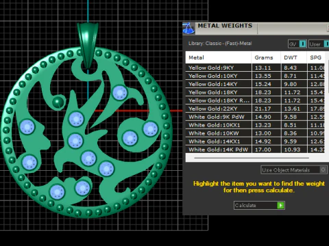 This luxurious round Pendant 3D Print Model