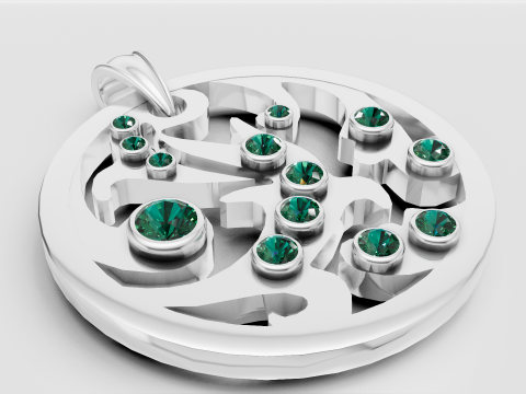 Gold diamond pendant 3D 打印模型