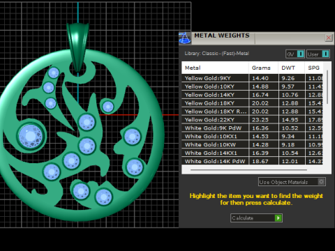 Gold diamond pendant 3D 打印模型
