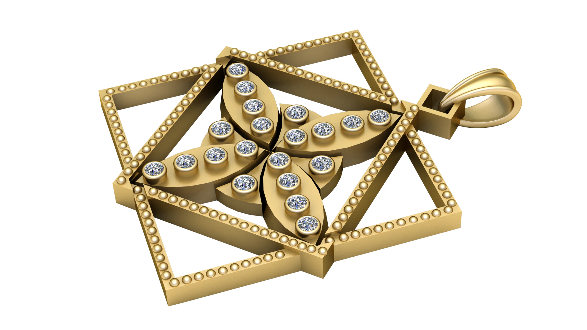 G eometric pendant 3D Print Model .c4d .max .obj .3ds .fbx .stl .blend 