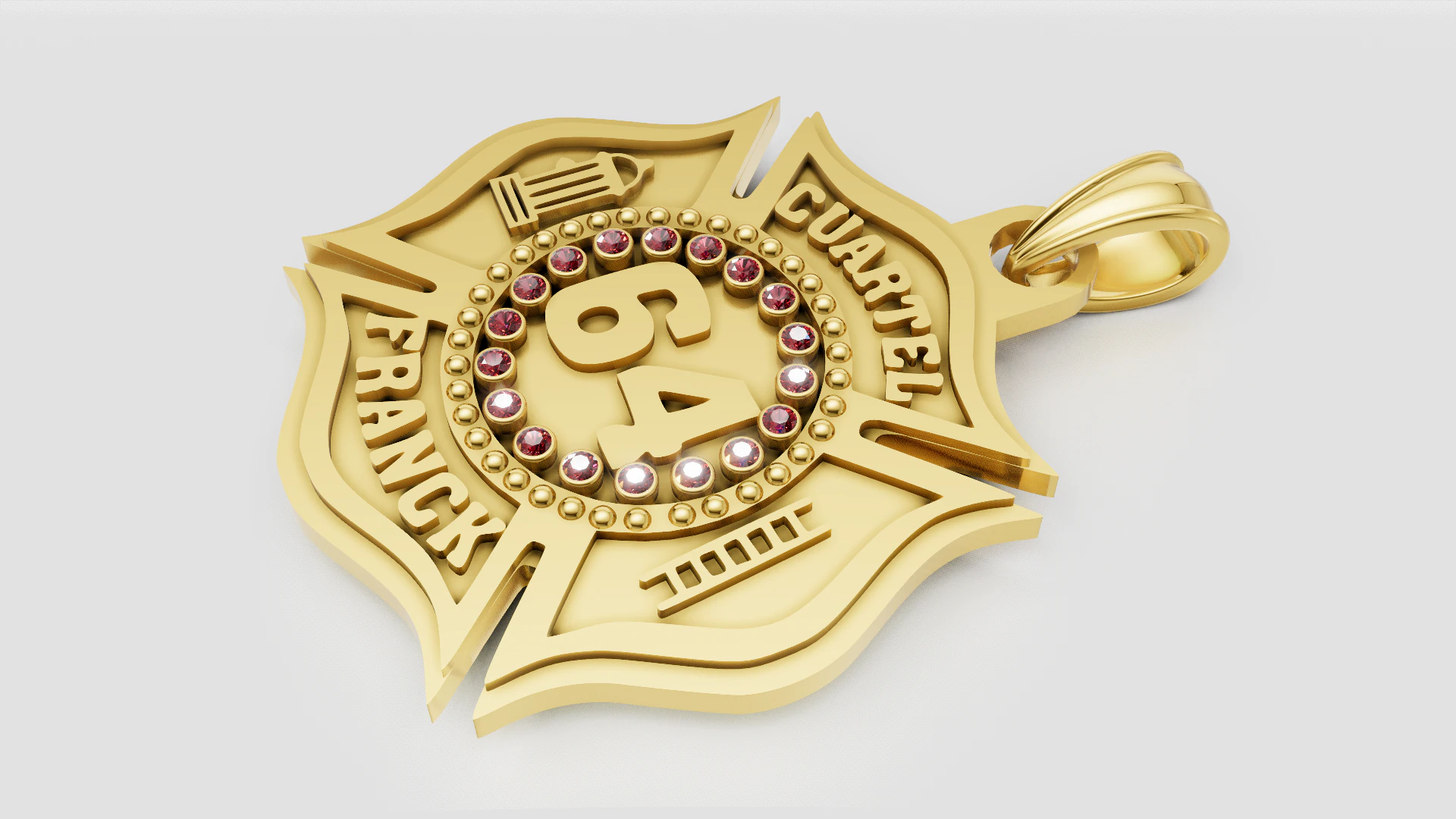 Firefighter pendant 3D Print Model .c4d .max .obj .3ds .fbx .stl .blend 