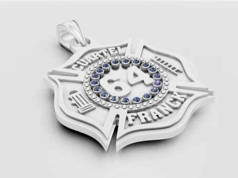 Firefighter pendant 3D Print Model