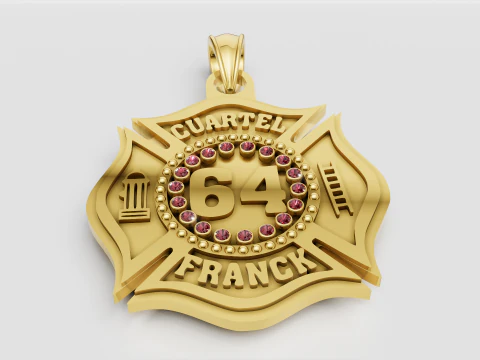 Firefighter pendant 3D Print Model