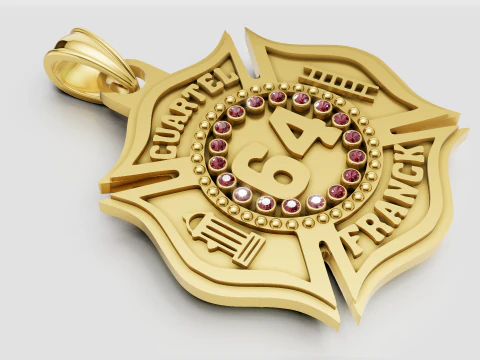 Firefighter pendant 3D Print Model