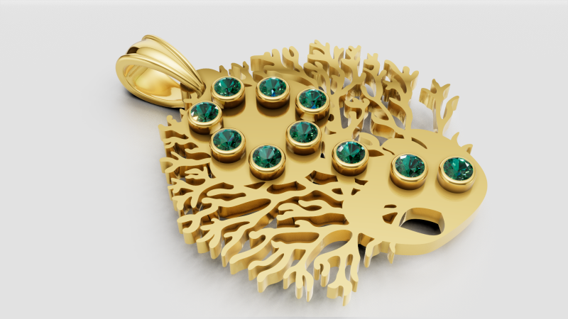 Fish pendant 3D 打印模型 .c4d .max .obj .3ds .fbx .stl .blend 