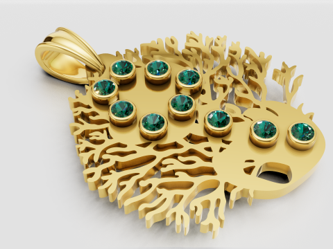 Fish pendant 3D Print Model