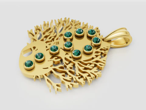 Fish pendant 3D Print Model