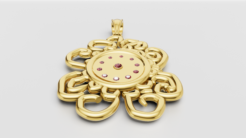 Artistic gold pendant Model Cetak 3D .c4d .max .obj .3ds .fbx .stl .blend