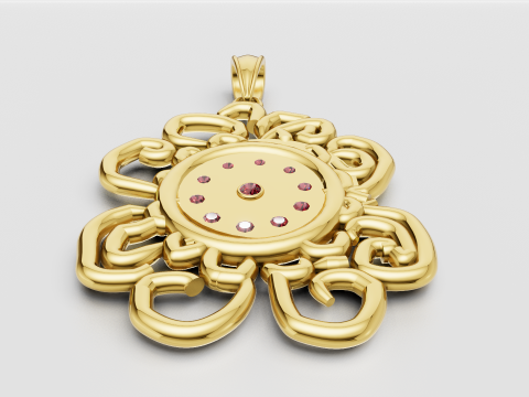 Artistic gold pendant 3D Print Model
