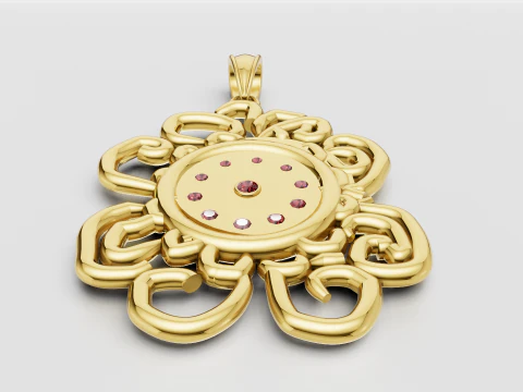 Ciondolo artistico in oro Modello di stampa 3D