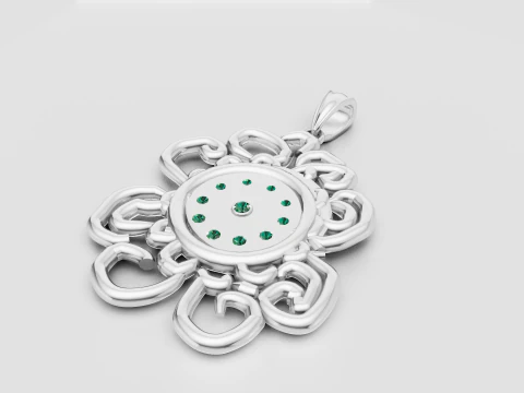 Artistic gold pendant 3D Print Model