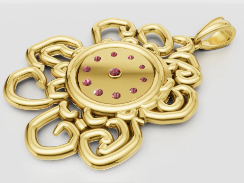 Artistic gold pendant 3D Print Model
