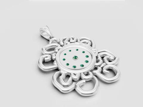 Artistic gold pendant 3D Print Model