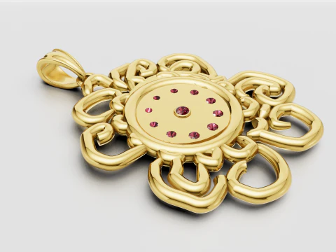 Artistic gold pendant 3D Print Model