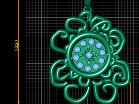 Artistic gold pendant Model Cetak 3D