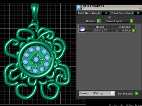 Artistic gold pendant 3D Print Model