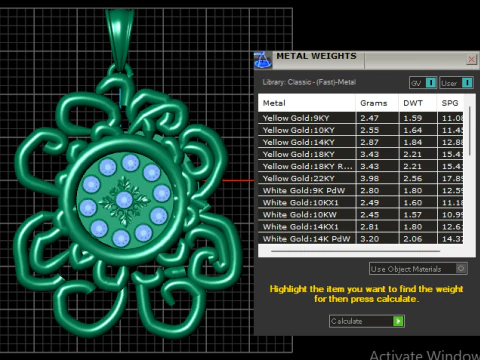 Artistic gold pendant 3D Print Model