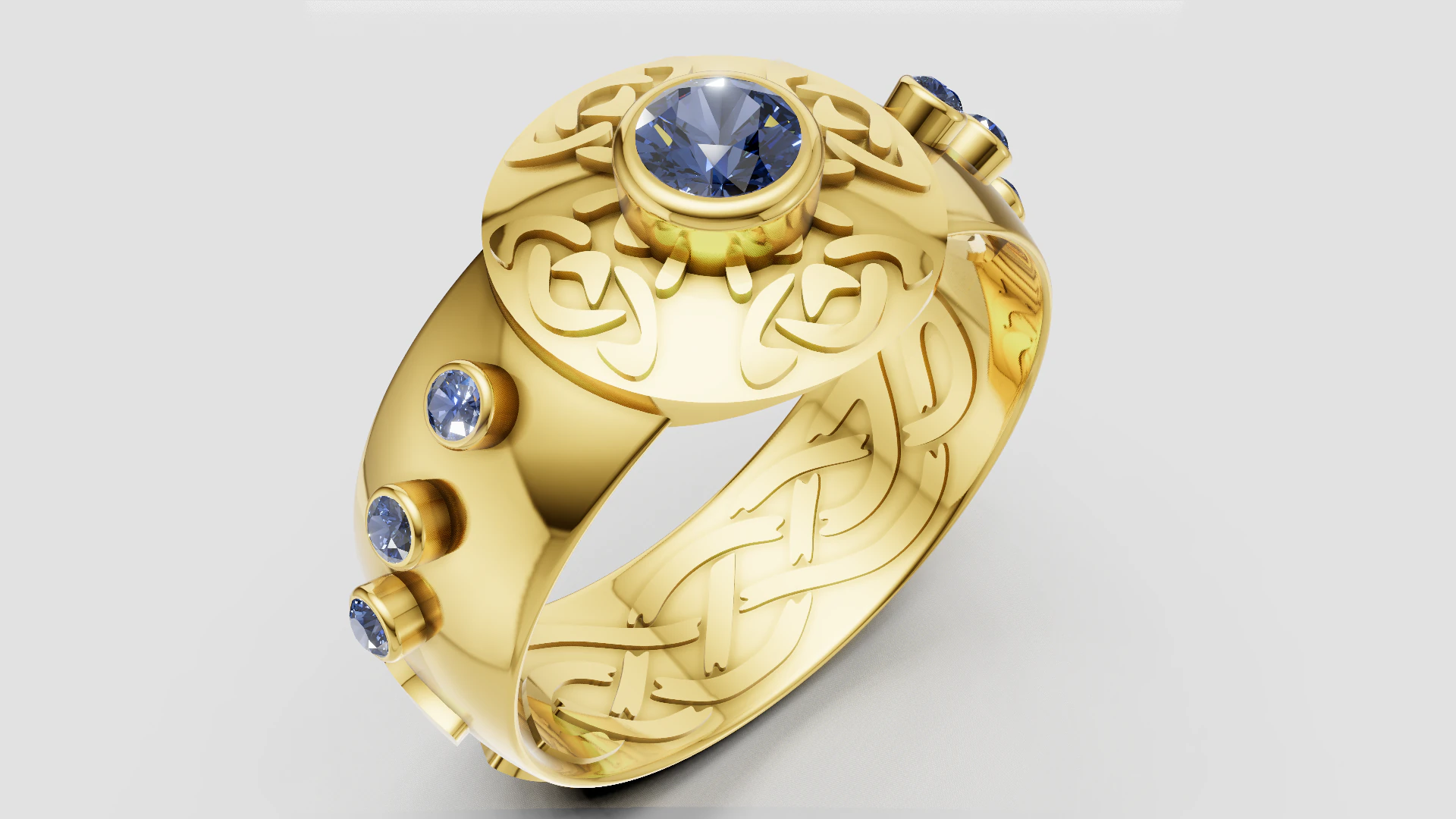 Artistic gold pendant 3D Print Model .c4d .max .obj .3ds .fbx .stl .blend 