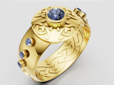 Artistic gold pendant 3D Print Model